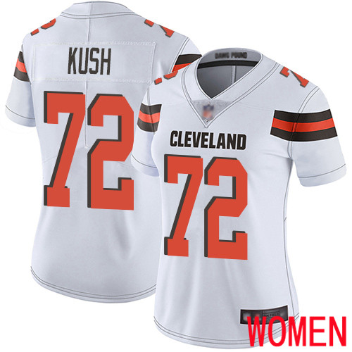 Cleveland Browns Eric Kush Women White Limited Jersey 72 NFL Football Road Vapor Untouchable